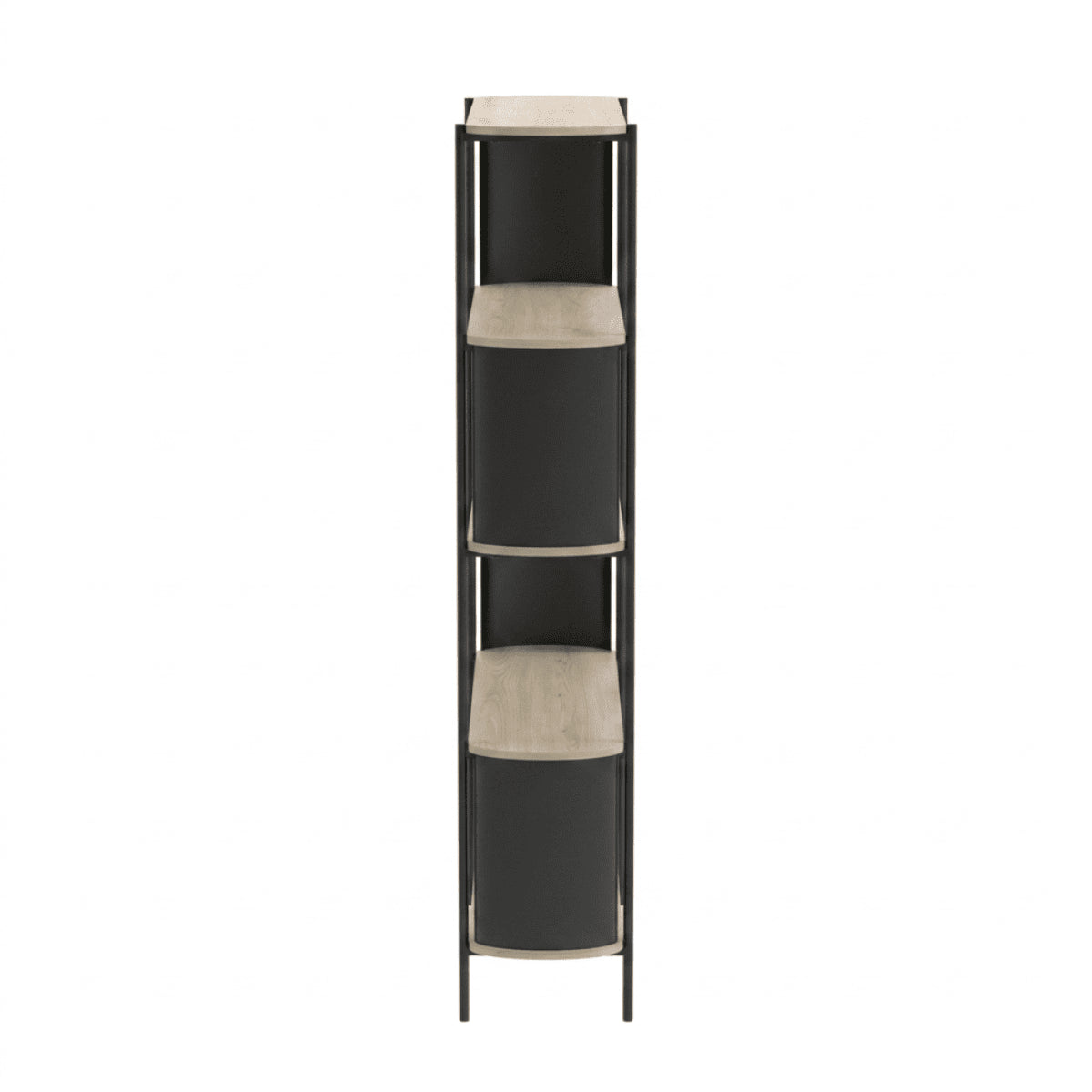 Eklo - Étagère Haute 5 Niveaux -  Bois & Metal - Noir