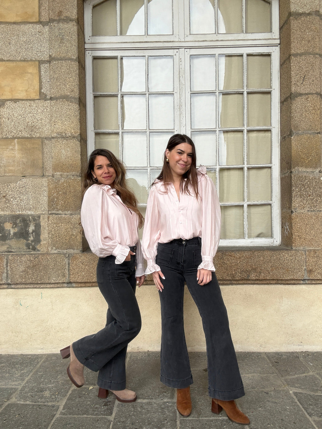 Blouse Brune Doux Rose