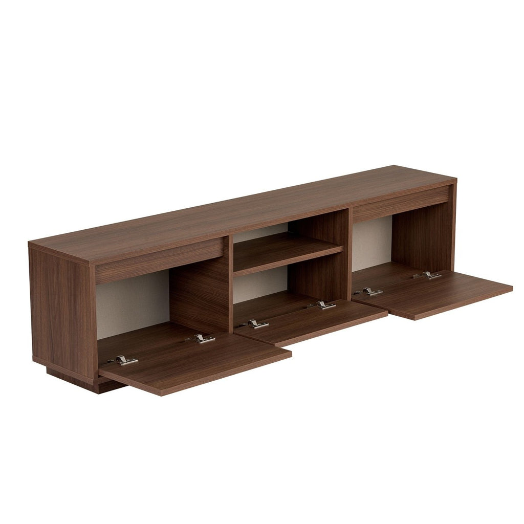 Lume - TV Unit 3 Drop-down Doors/1 Compartment - Walnut