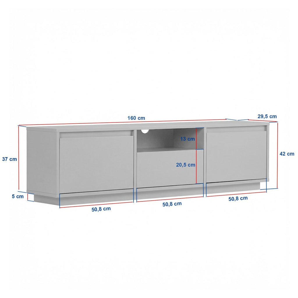 Lume - TV Unit 3 Drop-down Doors/1 Compartment - Walnut