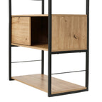 Lenny - Bibliothèque 3 Portes Coulissantes - Bois Clair