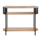 Eklo - Consola de 3 niveles - Madera y metal negro