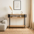 Eklo - Consola de 3 niveles - Madera y metal negro