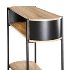 Eklo - Consola de 3 niveles - Madera y metal negro