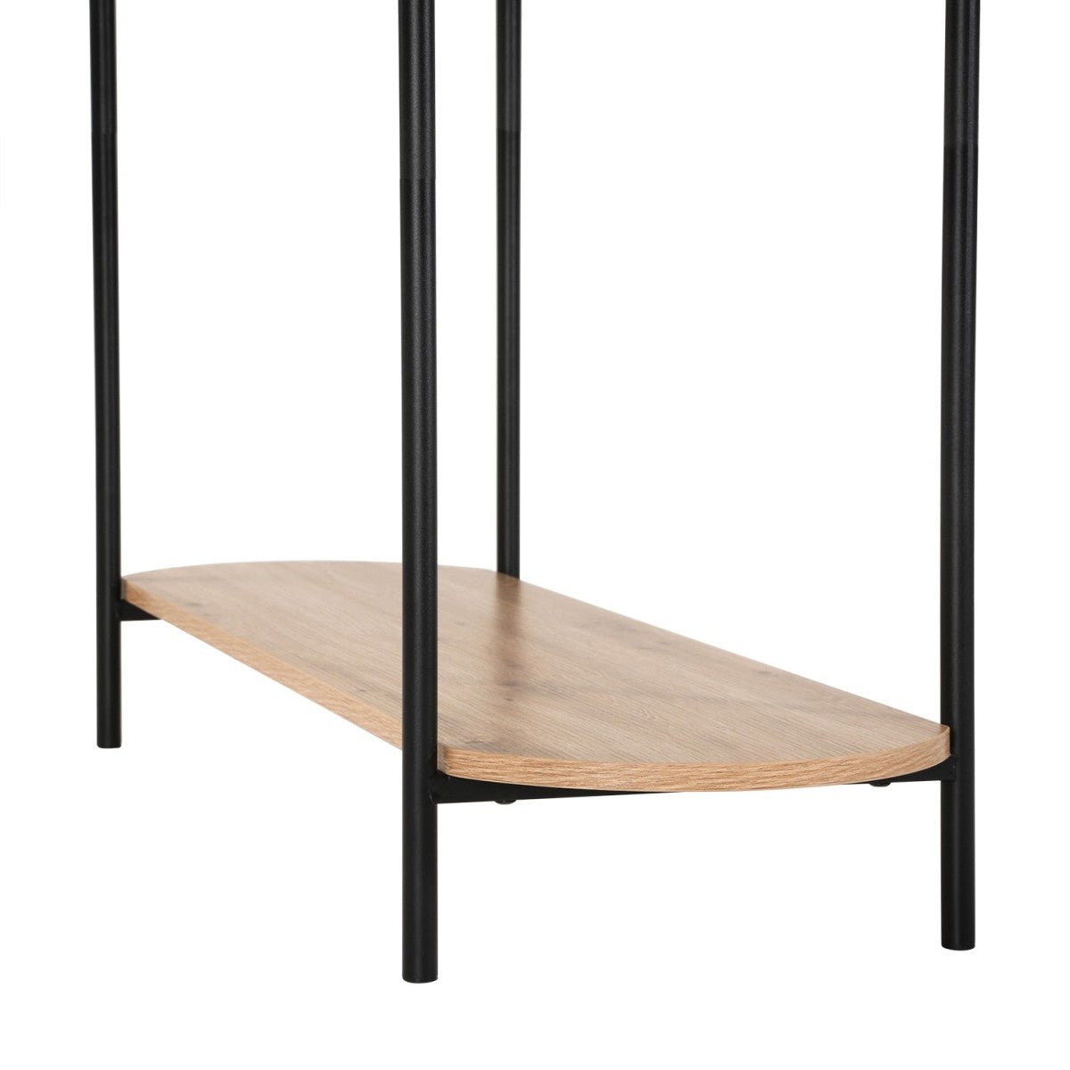Eklo - Consola de 3 niveles - Madera y metal negro
