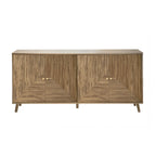 Eden Sideboard - 4-Door Sideboard with Slatted Fronts - Light Wood