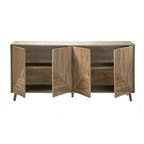 Eden Sideboard - 4-Door Sideboard with Slatted Fronts - Light Wood
