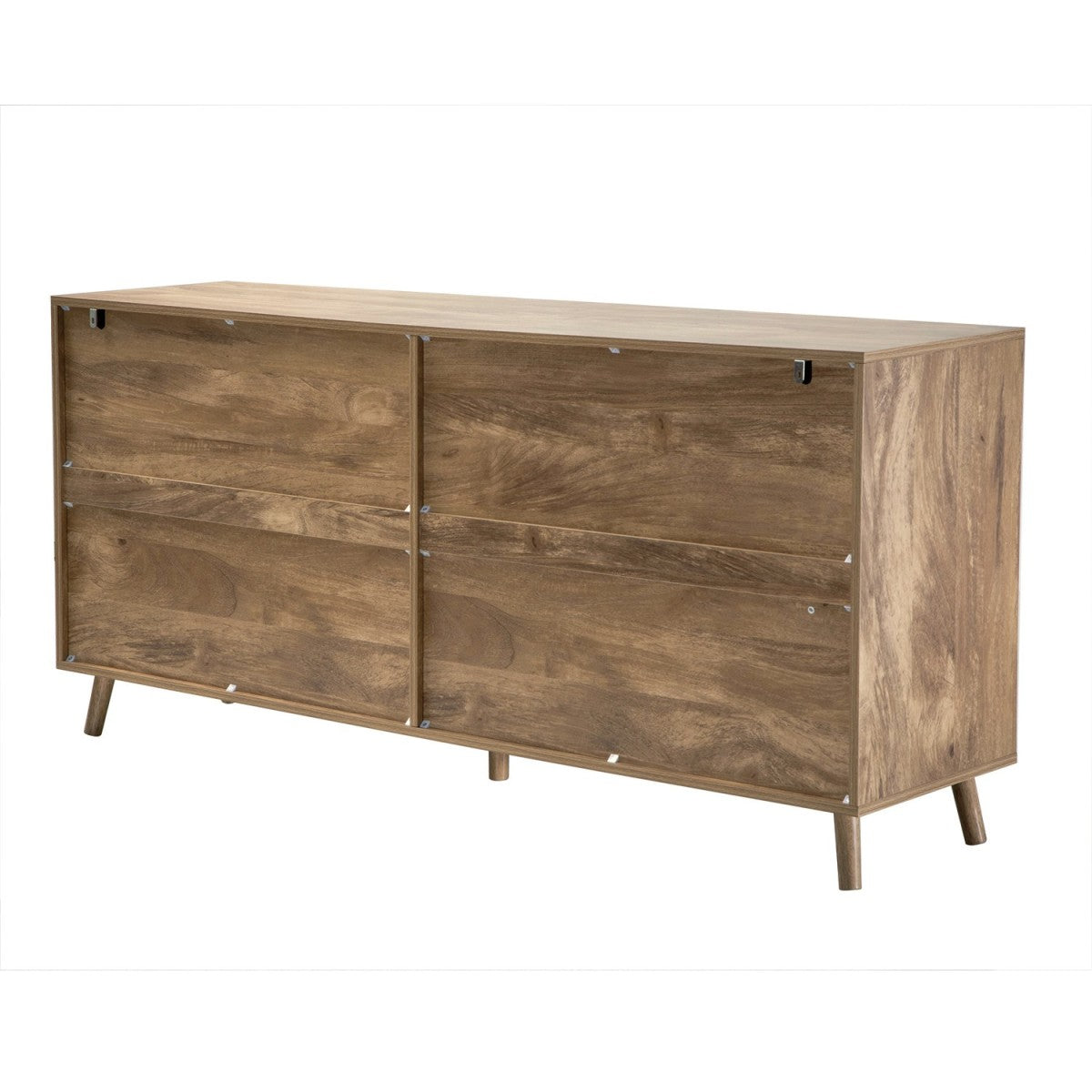 Eden Sideboard - 4-Door Sideboard with Slatted Fronts - Light Wood