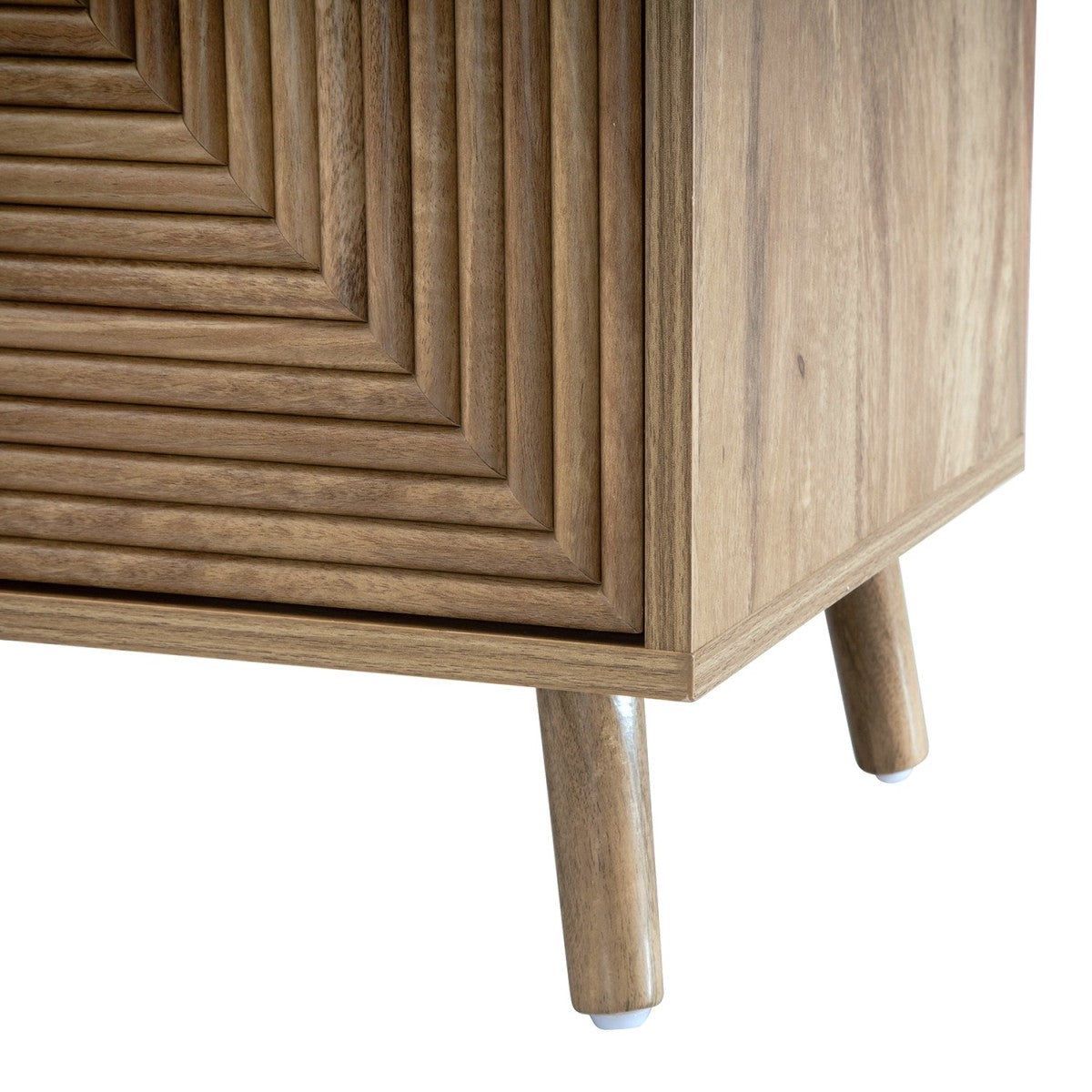 Eden Sideboard - 4-Door Sideboard with Slatted Fronts - Light Wood