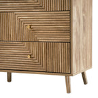 Eden - Commode 6 Tiroirs Façades Lamellées - Bois Clair