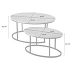 Lenny - Lot De 2 Tables Basses Gigognes Ovales - Chêne