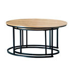 Lenny - Lot De 2 Tables Basses Gigognes Ovales - Chêne