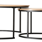 Lenny - Lot De 2 Tables Basses Gigognes Ovales - Chêne