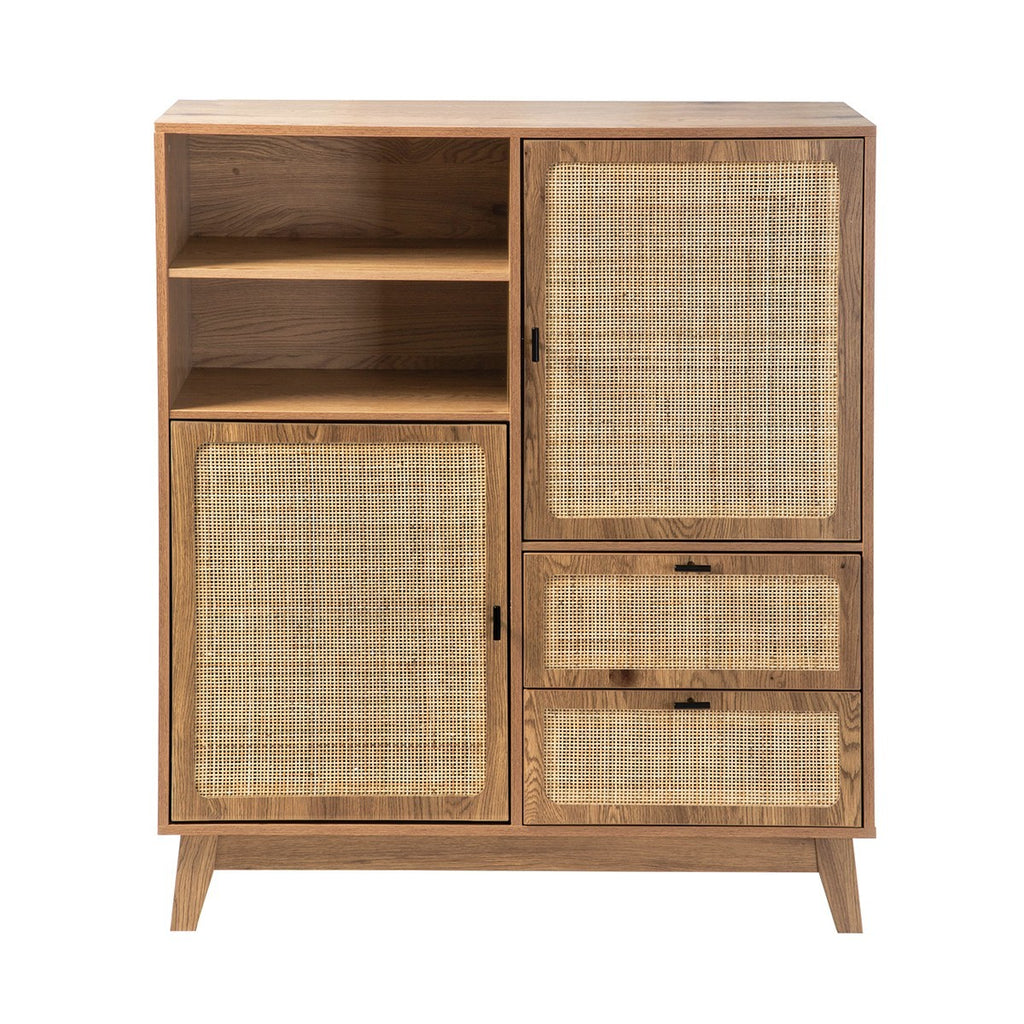 Alia - Tall Sideboard with 2 Doors/2 Drawers - Rattan