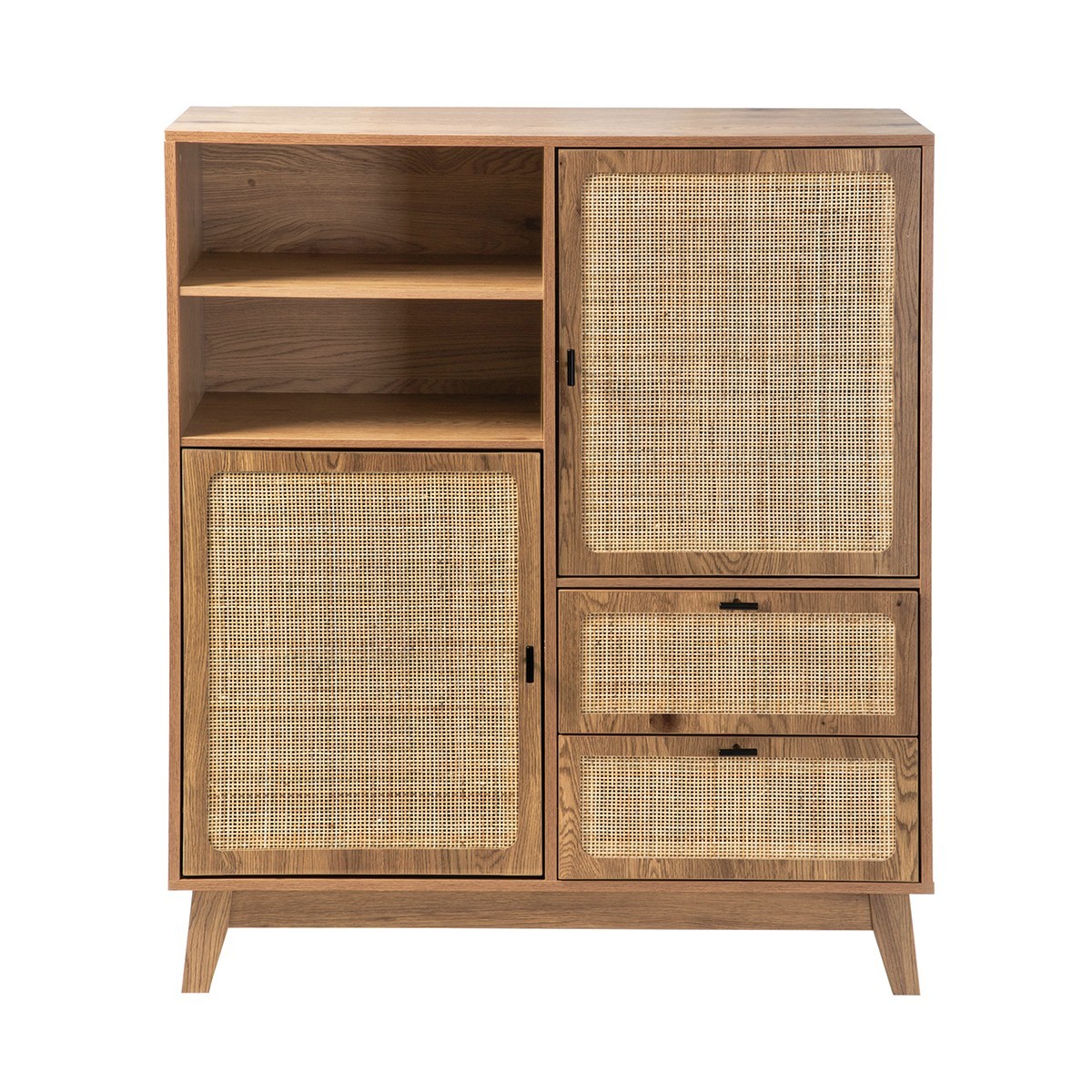 Alia - Tall Sideboard with 2 Doors/2 Drawers - Rattan