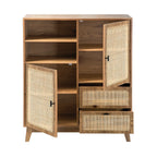 Alia - Tall Sideboard with 2 Doors/2 Drawers - Rattan