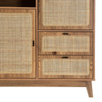 Alia - Tall Sideboard with 2 Doors/2 Drawers - Rattan