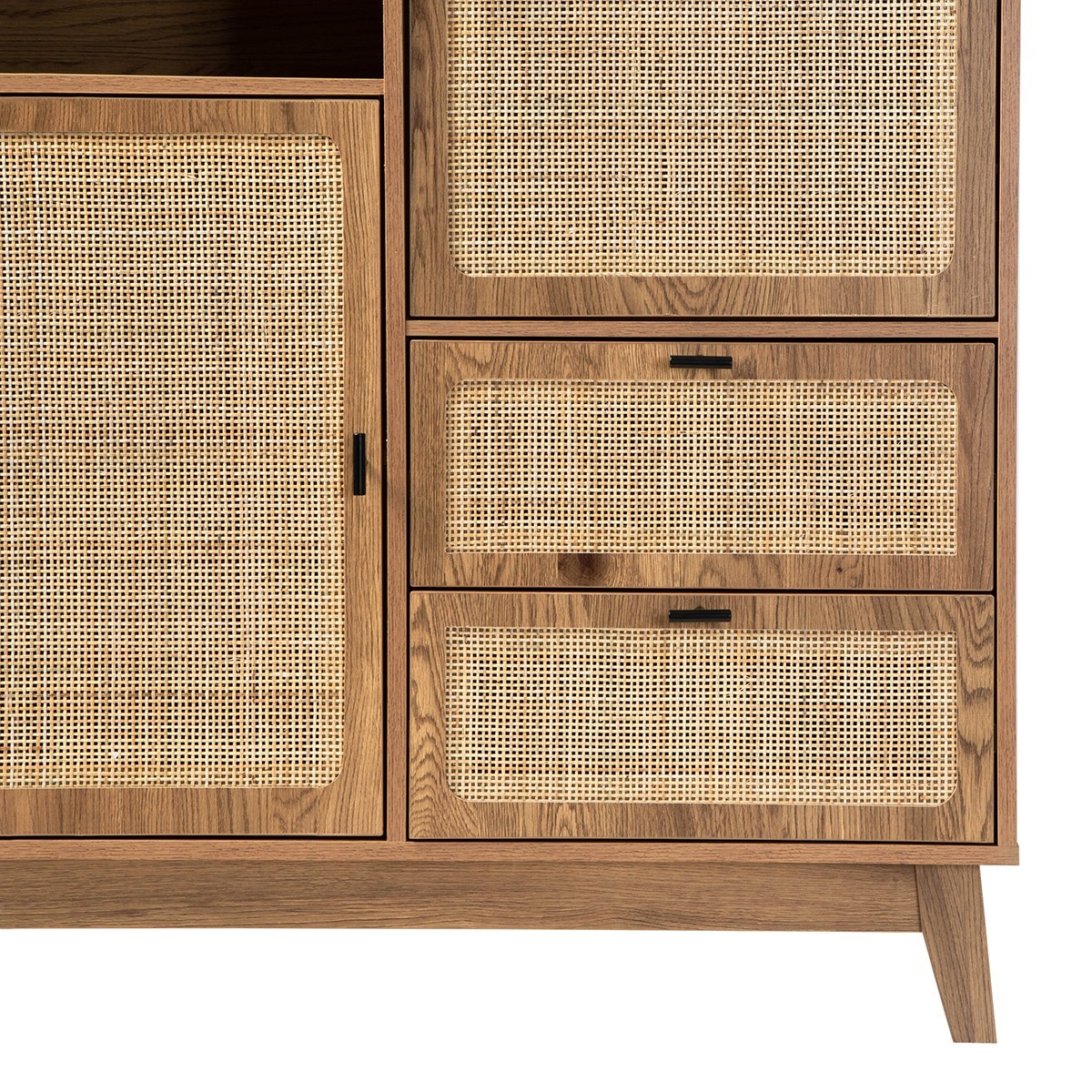 Alia - Tall Sideboard with 2 Doors/2 Drawers - Rattan