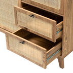 Alia - Tall Sideboard with 2 Doors/2 Drawers - Rattan
