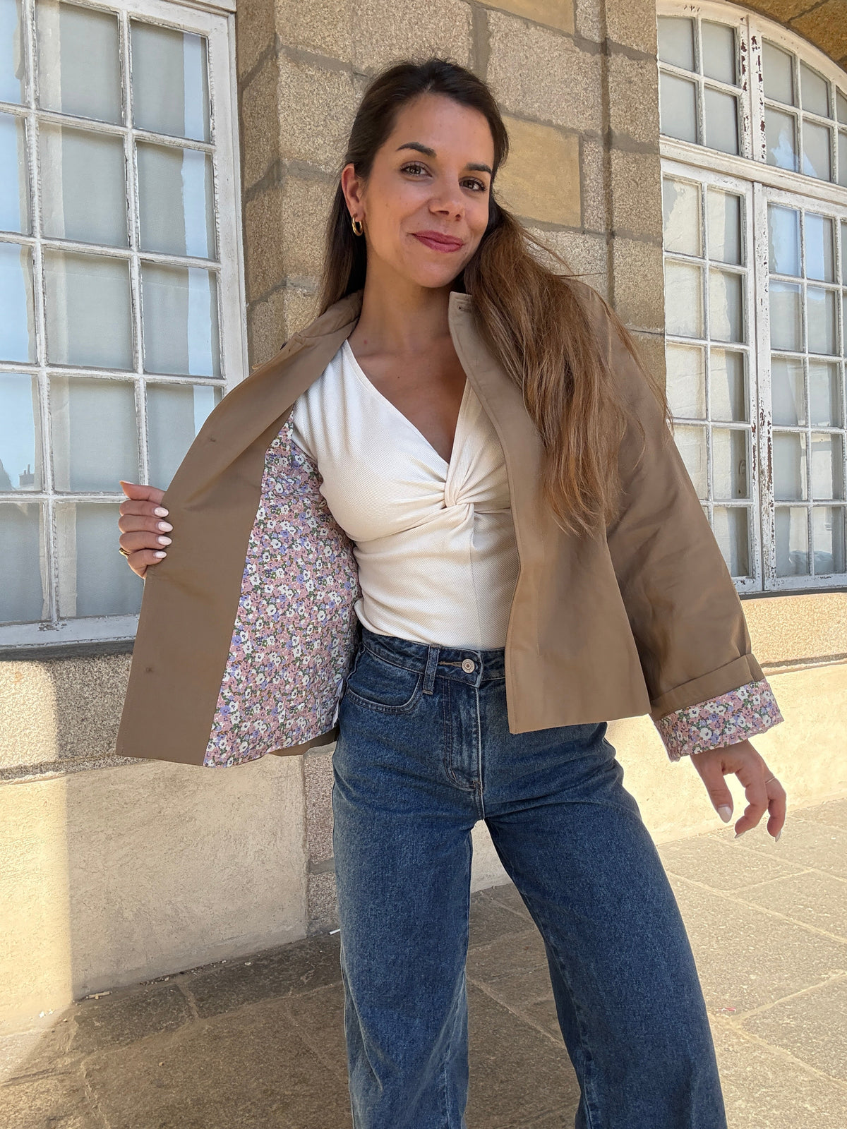 Veste trench Edith en coton Liberty camel