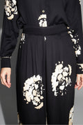 Print Maxi Beige Flower Trousers