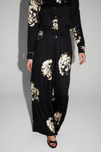 Print Maxi Beige Flower Trousers