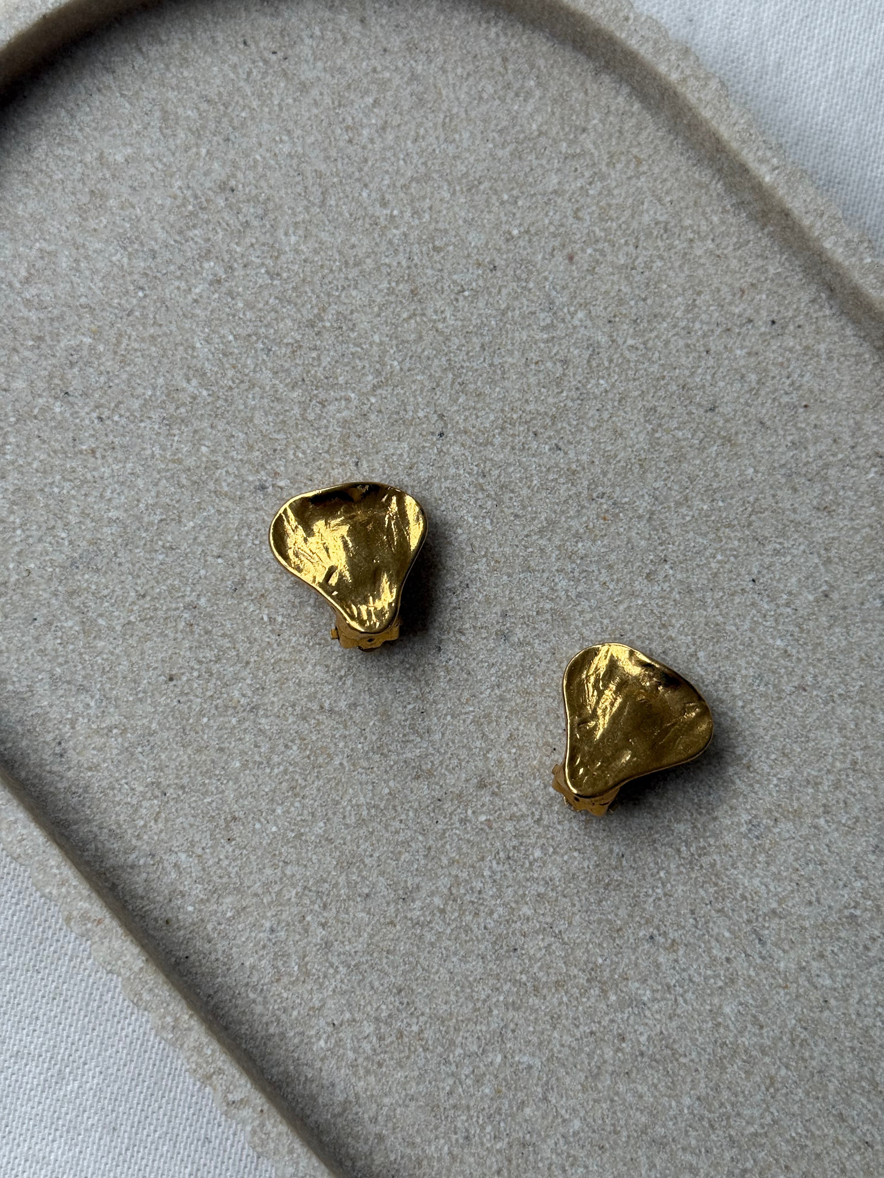Vintage YSL Earrings - Small Gold Hearts