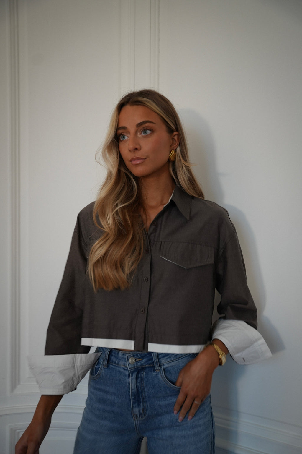Chemise Crop Valencia - Taupe