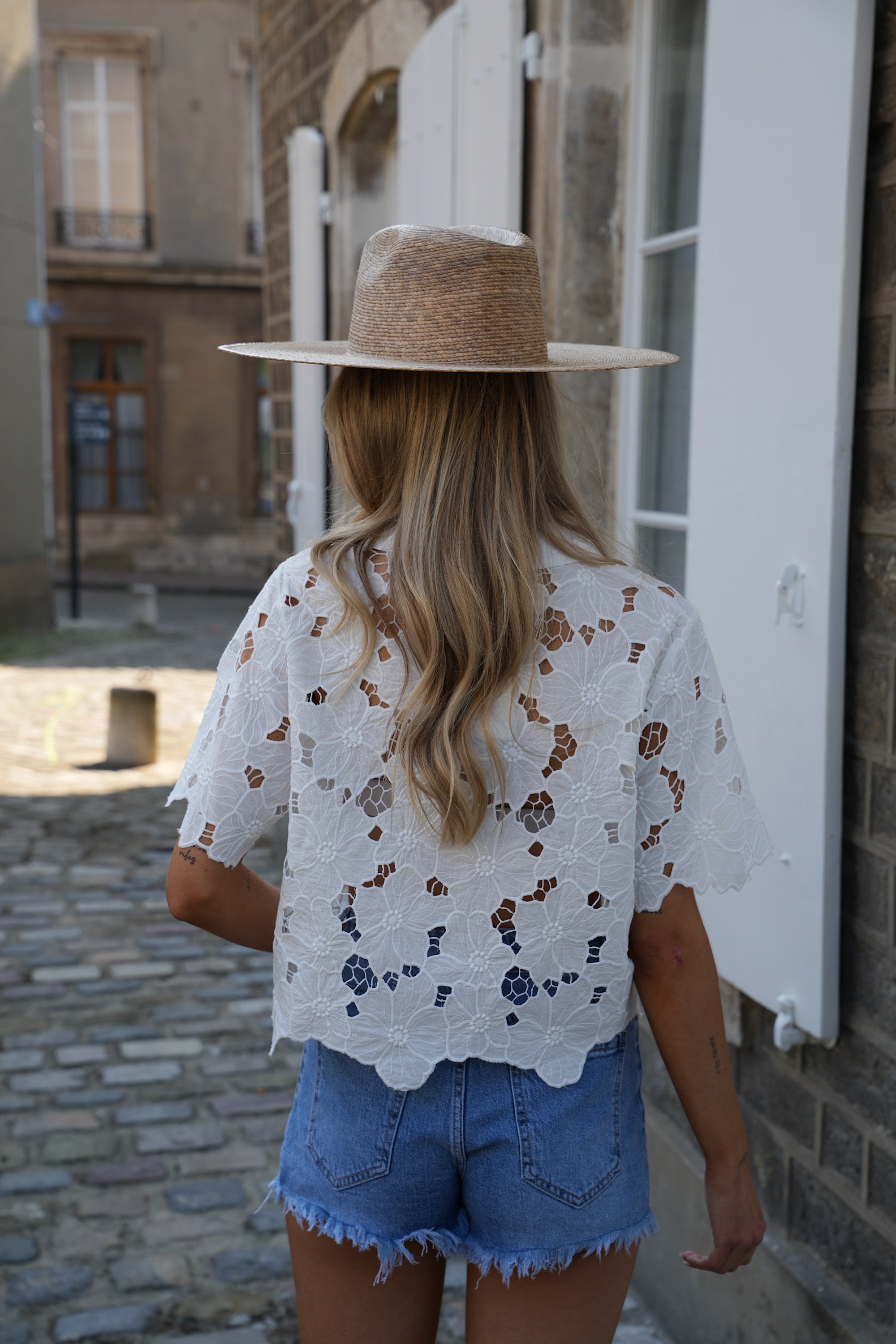 Camisa bordada Wendy - Blanco