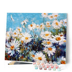 Pintura por números - Campo de margaritas y cielo azul