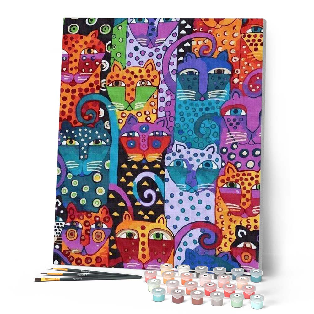 Peinture Par Numéros - Chats Abstraits