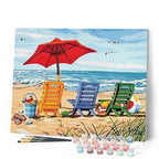 Pintura por números - Sillas en la playa