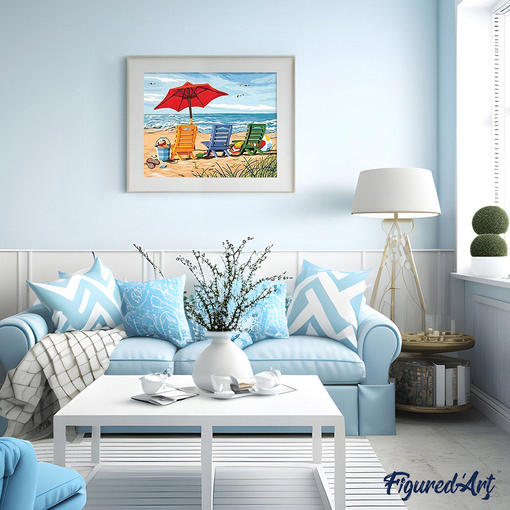 Pintura por números - Sillas en la playa