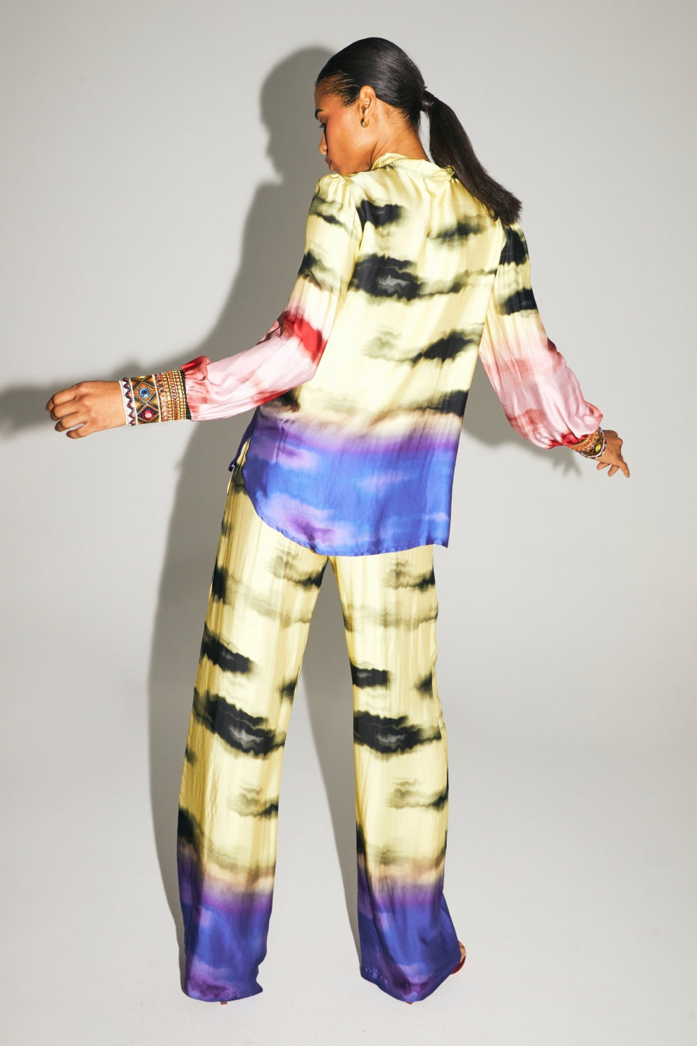 Los pantalones Aurora estampados Funky Tie And Dye fabricados en Italia