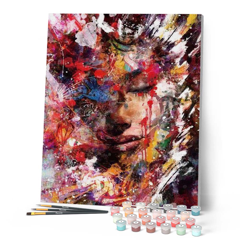 Pintura por números - Rostro femenino abstracto