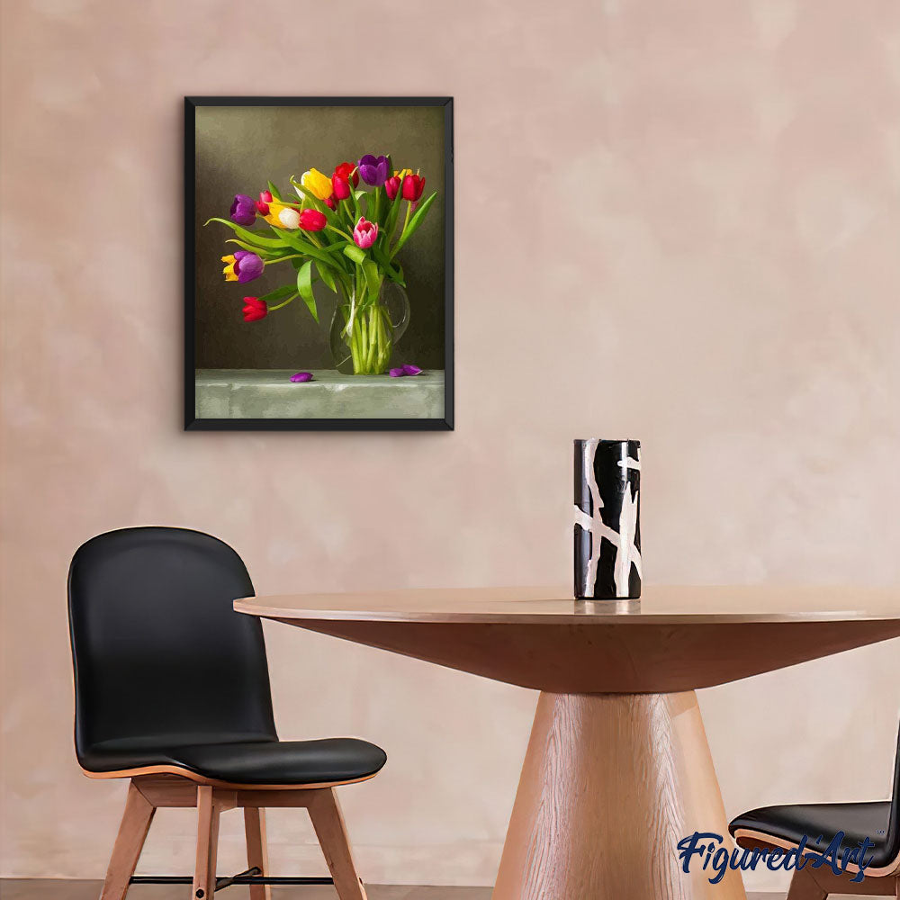 Paint By Numbers - Multicoloured Tulips