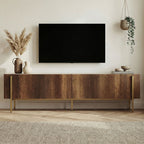 Nexus - TV Stand - Travertine/Barok Walnut/Gold