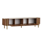 Nexus - TV Stand - Travertine/Barok Walnut/Gold