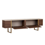 Onera - TV Unit - Travertine/Milano Walnut/Gold