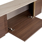 Onera - TV Unit - Travertine/Milano Walnut/Gold