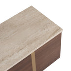 Onera - TV Unit - Travertine/Milano Walnut/Gold
