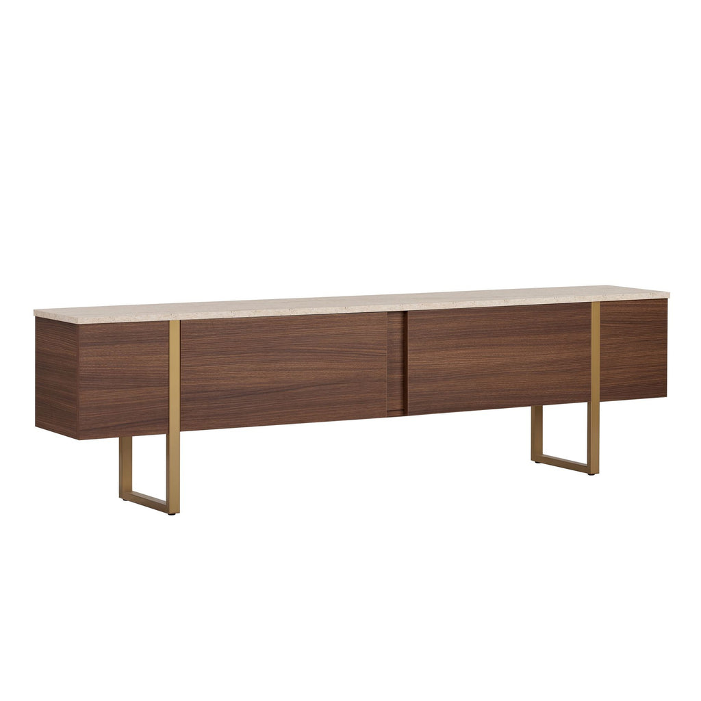 Onera - TV Unit - Travertine/Milano Walnut/Gold