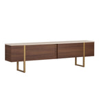 Onera - TV Unit - Travertine/Milano Walnut/Gold