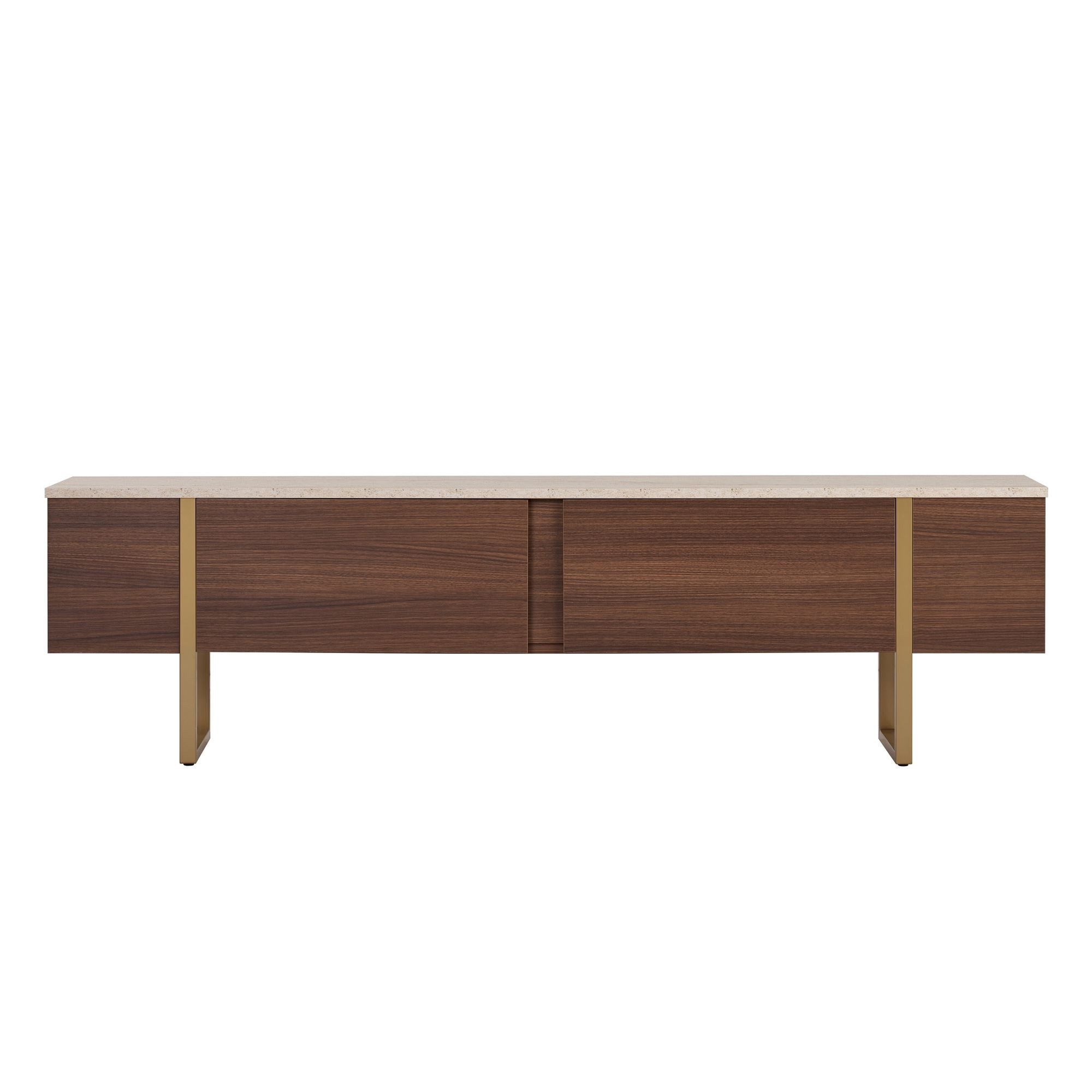 Onera - TV Unit - Travertine/Milano Walnut/Gold