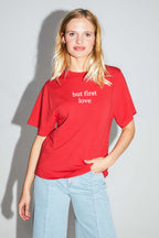 The Colette Collector T-Shirt In Red Cotton And Modal Jersey Made In Portugal