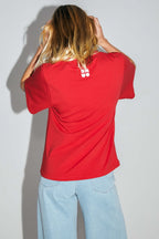 The Colette Collector T-Shirt In Red Cotton And Modal Jersey Made In Portugal