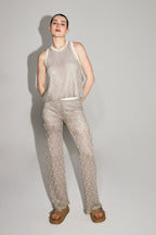 The Edwin Geo Knit Openwork Trousers Gold Black