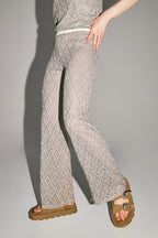 The Edwin Geo Knit Openwork Trousers Gold Black