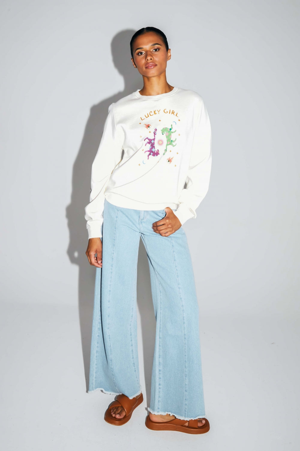 The Eddie Lucky Girl Sweatshirt In Organic Cotton Made In Portugal