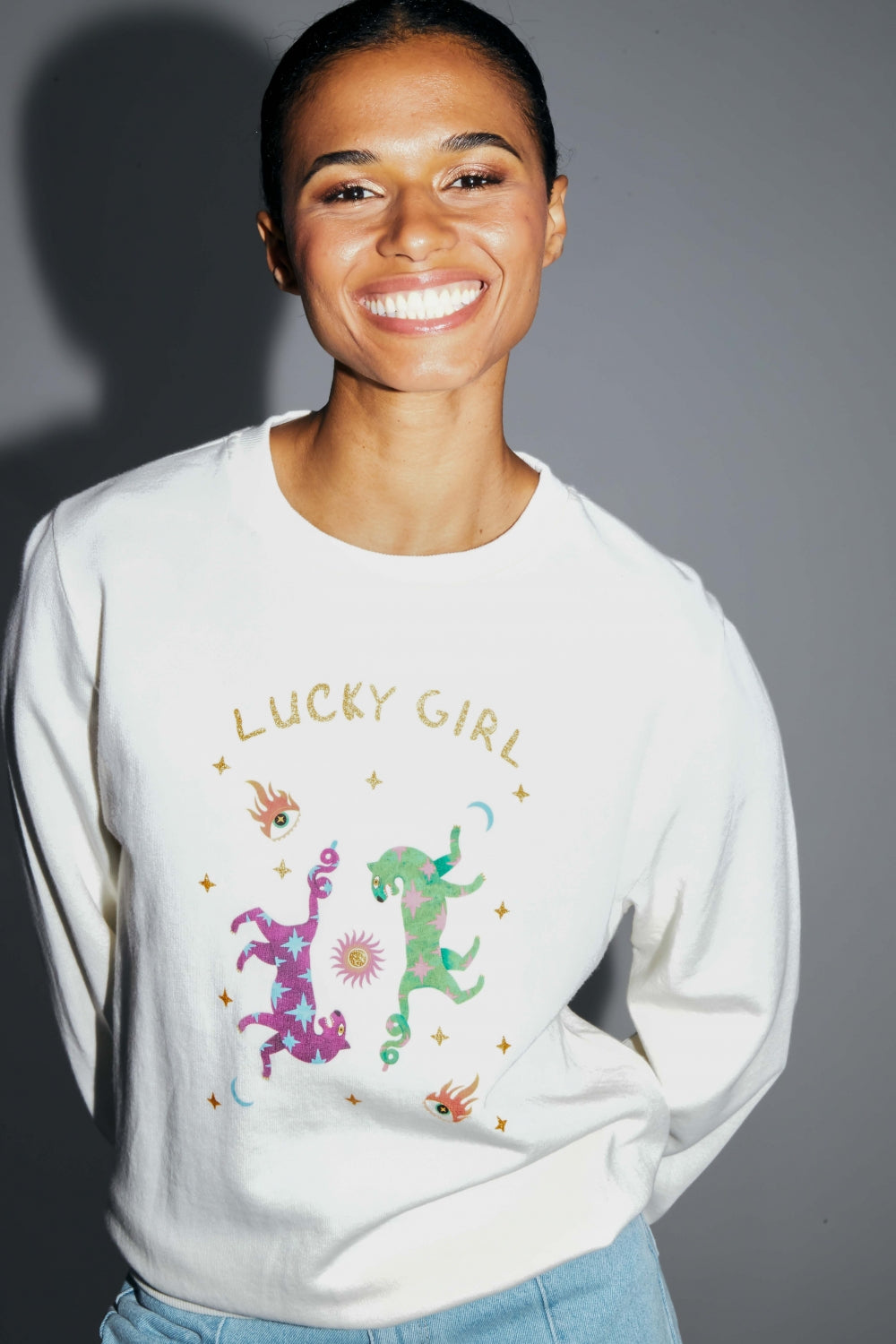 The Eddie Lucky Girl Sweatshirt In Organic Cotton Made In Portugal